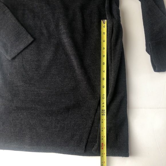 Doe & Rae Cardigan Black Waterfall Open Front Sweater W/pockets & Hood - Small - Picture 11 of 14